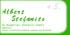 albert stefanits business card